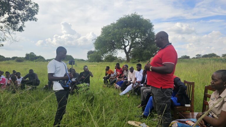 Hon Joseph Musanje with constituents discussing use of immunization funds